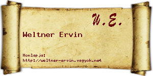 Weltner Ervin névjegykártya